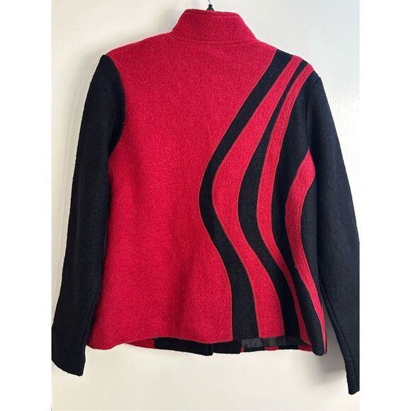 North Style EUC size M red / black wool jacket vintage - Picture 7 of 10